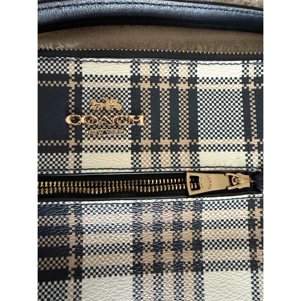 Coach Rowan File Bag Garden Plaid Print Coated Canvas C8587 - Picture 2 of 13
